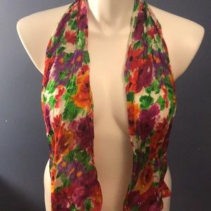 Liz Claiborne 100% silk colorful scarf